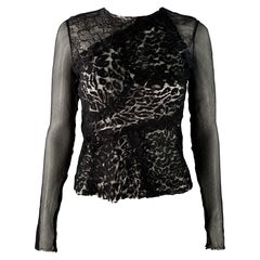 NINA Ricci Taille S Robe noire en dentelle avec fermeture éclair dans le dos Top