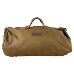 BARBOUR Wax Holdall Brown Olive Waxed Cotton Duffle Bag