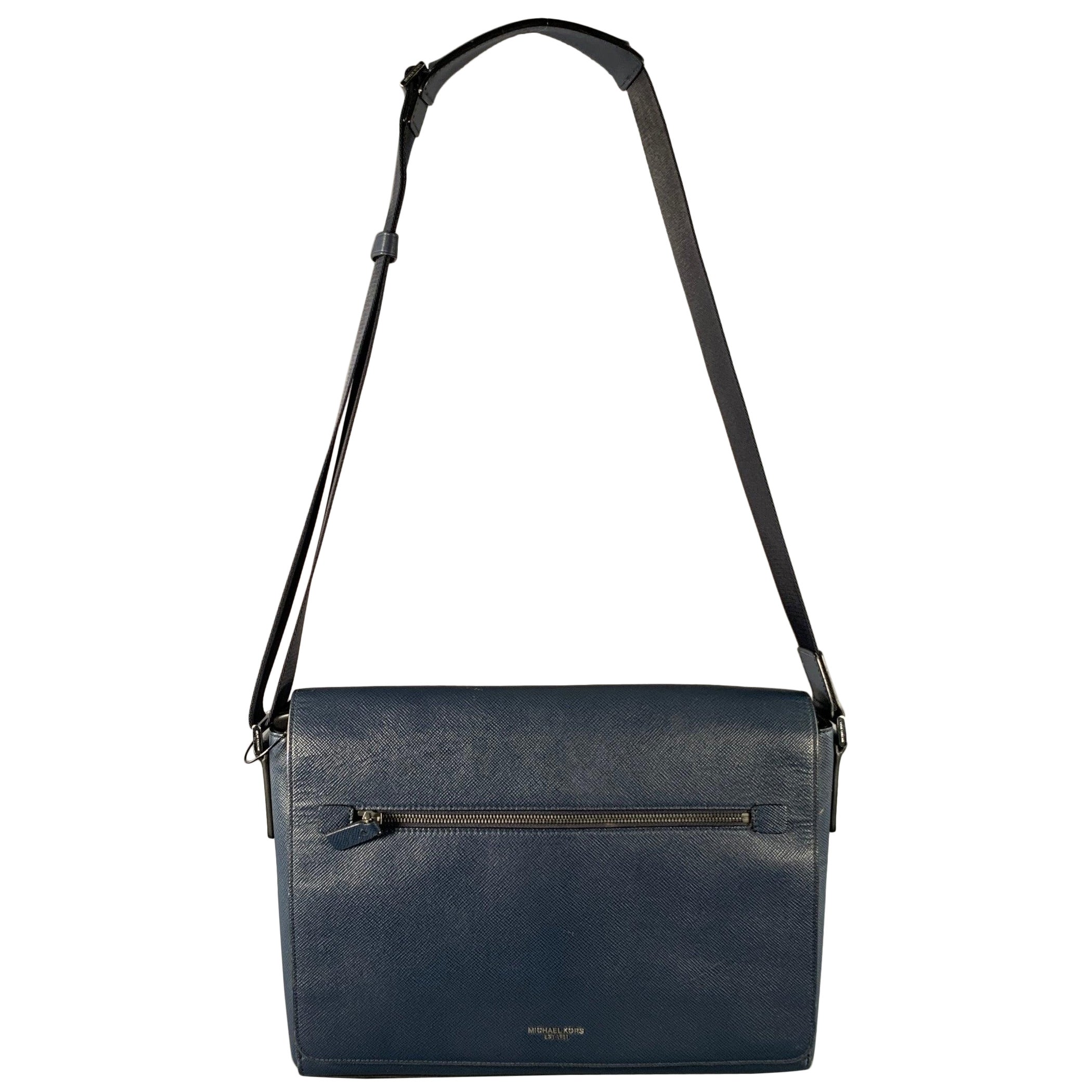 Michael Kors - Borsa messenger in pelle saffiano blu scuro in vendita