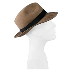 BORSALINO Baker Cappello Fedora in Feltro Marrone Taupe