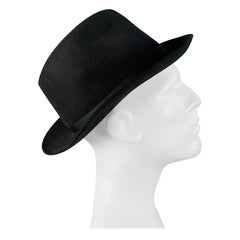 Neiman Marcus Vintage Size 7 1/8 Weekender Black Fur Felt Fedora Hat