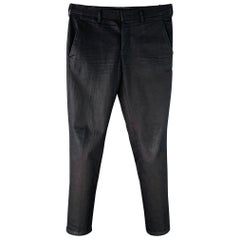 PRADA Taille 31 Pantalon décontracté en coton sergé noir