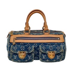 Louis Vuitton Blue Denim Neo Speedy Boston Bag