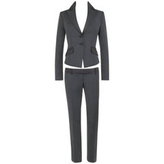 ALEXANDER McQUEEN S/S 1996 "The Hunger" 2 Pc "Bumster" Gray Blazer Pants Suit