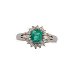 Zylah  Platinum Ring – 0.47 ct Natural Emerald & 0.25 ct Natural Diamonds