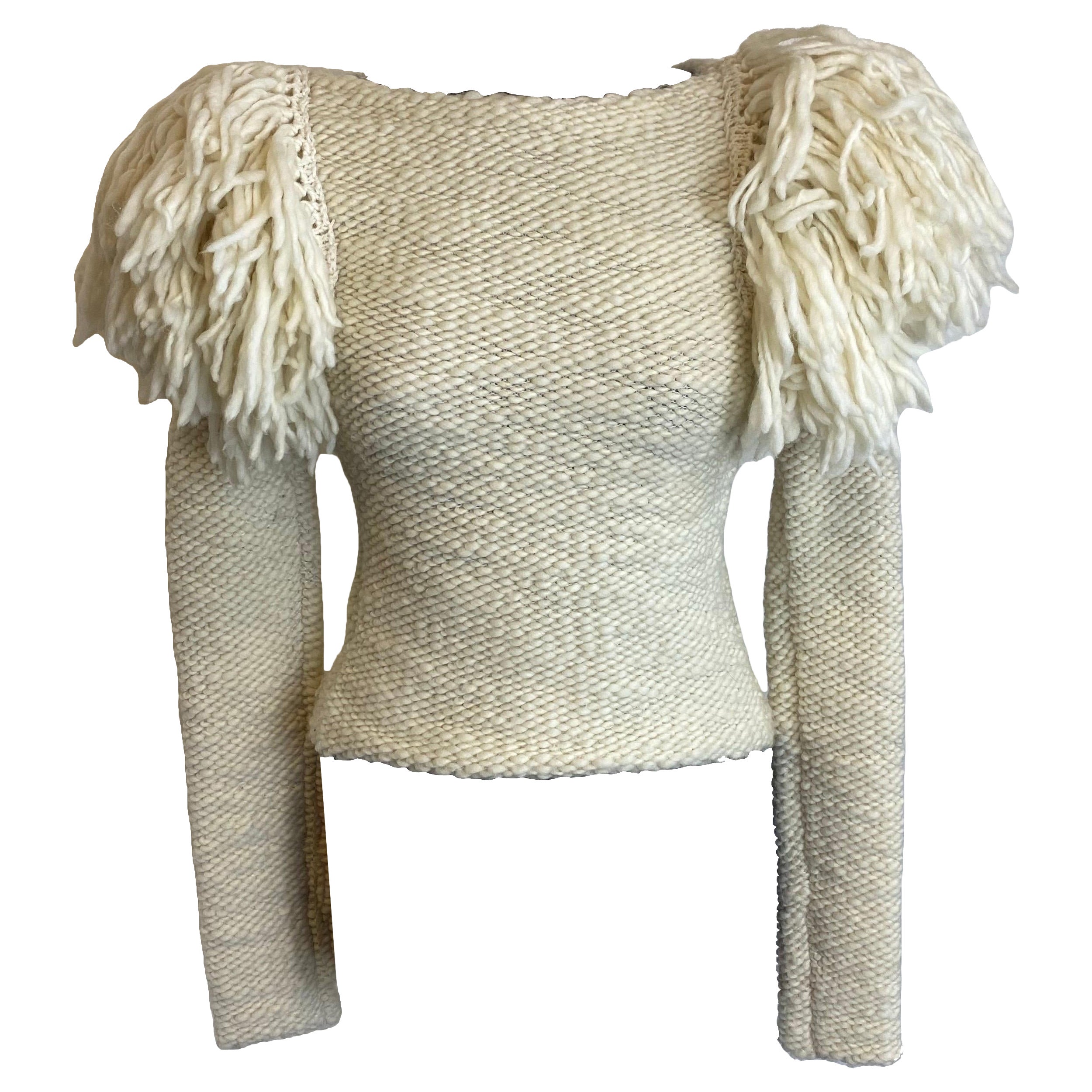 White sweater with shoulder details, Isabel Marant. For Sale