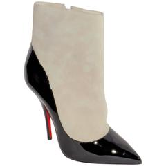 Christian Louboutin suede and patent leather ankle boots New sz 39 " so Kate"