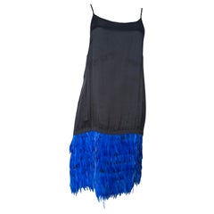 Dries van Noten Blue Feather Slip Dress