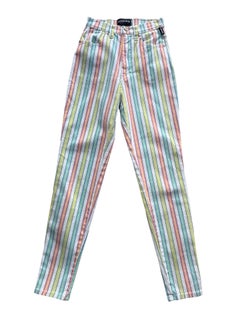 1990s Versace Couture Striped Jeans