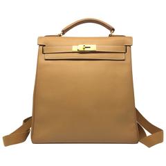 Hermes Kelly A Dos Natural VGC Leather GHW Backpack