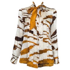 Roberto Cavalli Tiger Print Silk Blouse