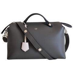 New 2017 Fendi Bauletto By The Way Large Grey Multicolore Leather Crossbody Bag 7