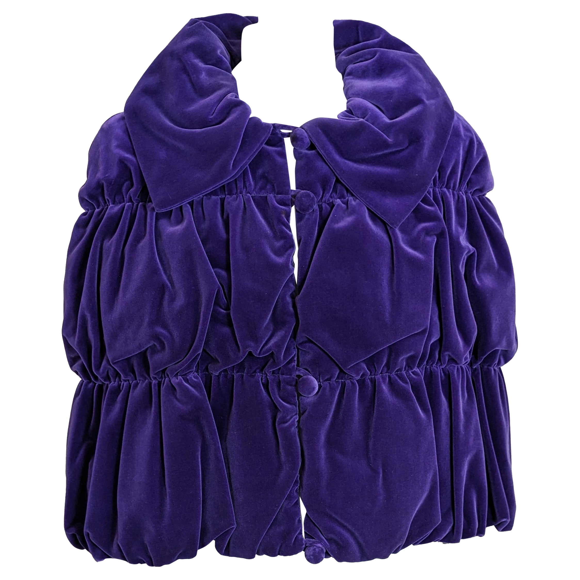 Helga Howie Victorian Velvet Tiered Puffed Cape For Sale