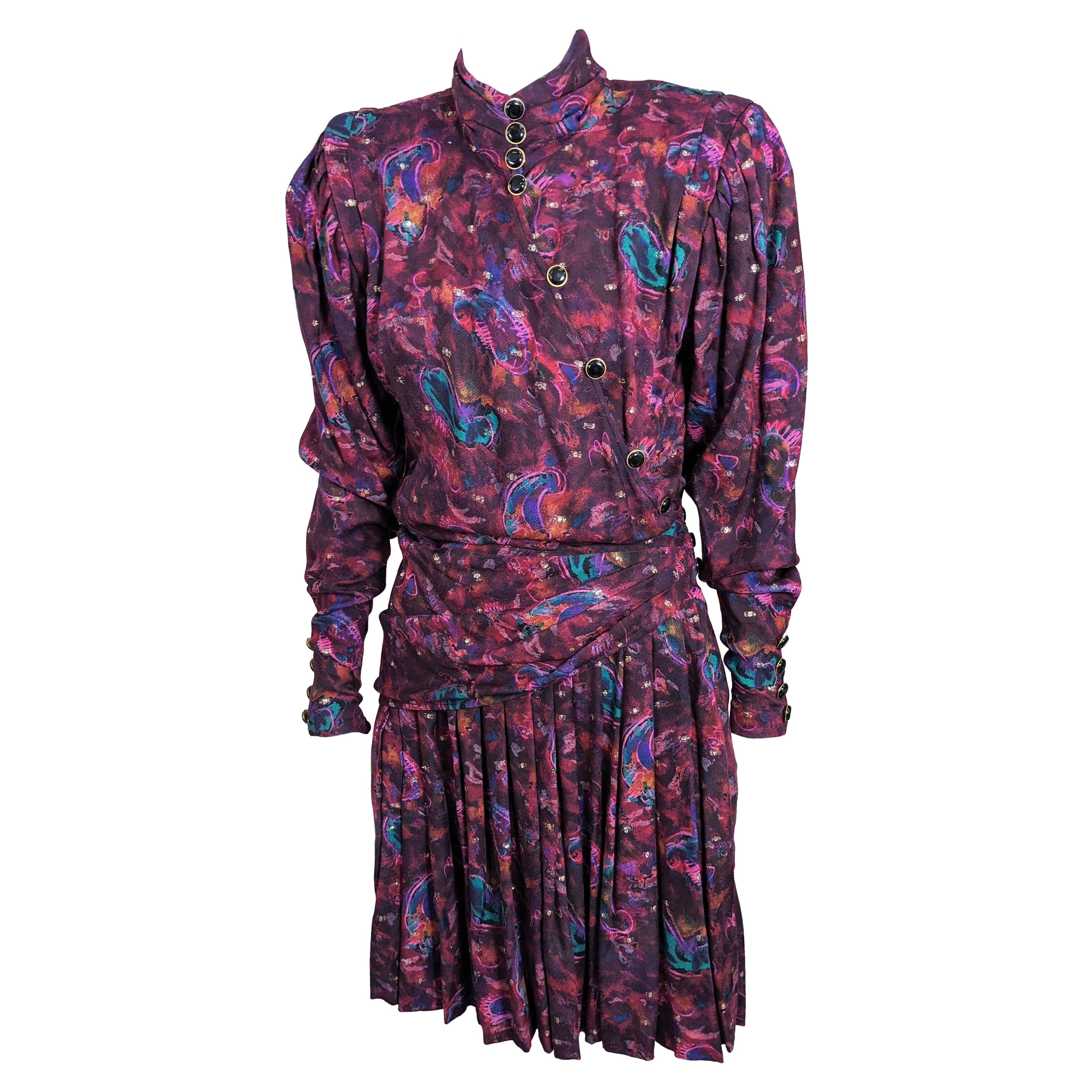 Ungaro Silk Wool Challis Lurex Ensemble For Sale