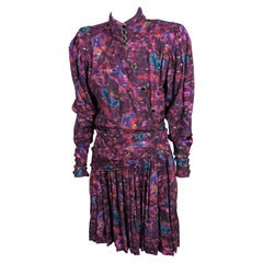 Ungaro Silk Wool Challis Lurex Ensemble