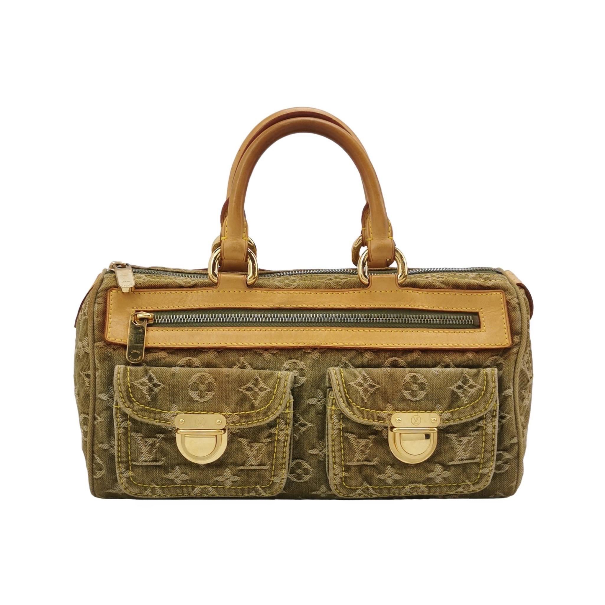 Louis Vuitton Green Denim Neo Speedy Boston Bag For Sale