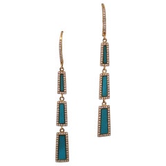 Hippolyta  14k Yellow Gold Leverback Earrings – .78 ct Turquoise