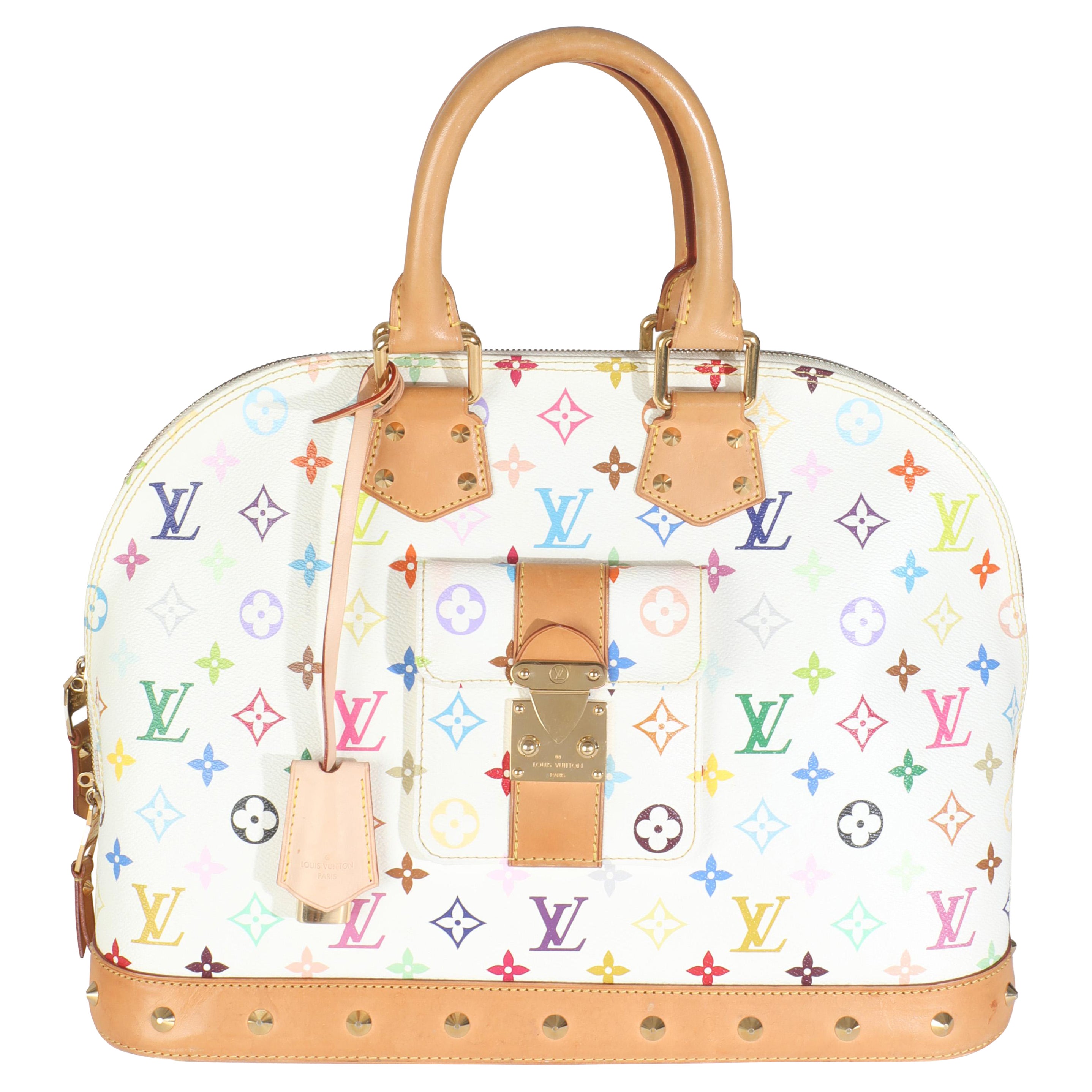 Louis Vuitton x Murakami White Multicolor Monogram Canvas Alma GM For Sale