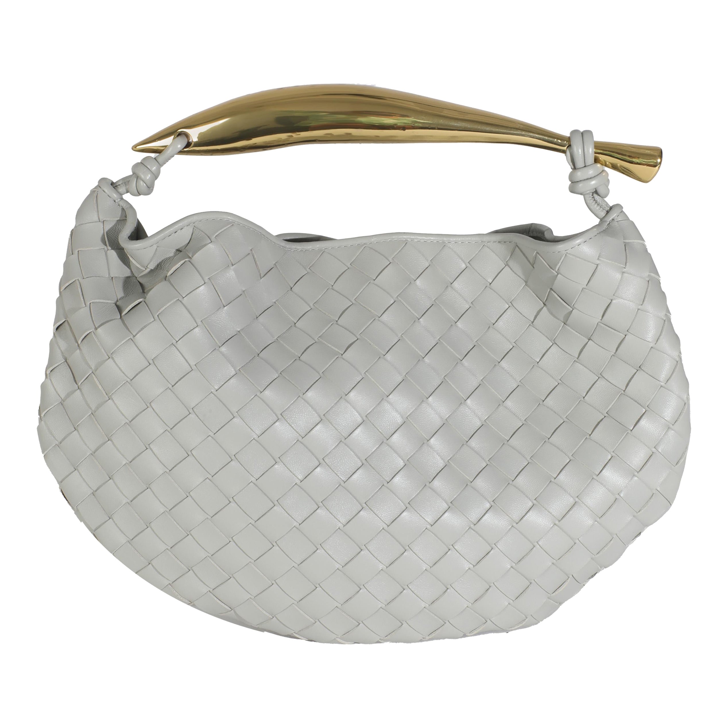 Bottega Veneta Agate Grey Nappa Intrecciato Sardine Bag For Sale