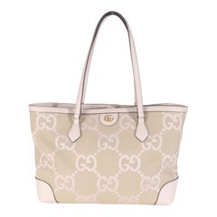 Gucci Pink Monogram Jumbo GG Textured Calfskin Medium Ophidia Shopping Tote
