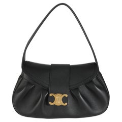 Celine Black Supple Calfskin Medium Polly Bag