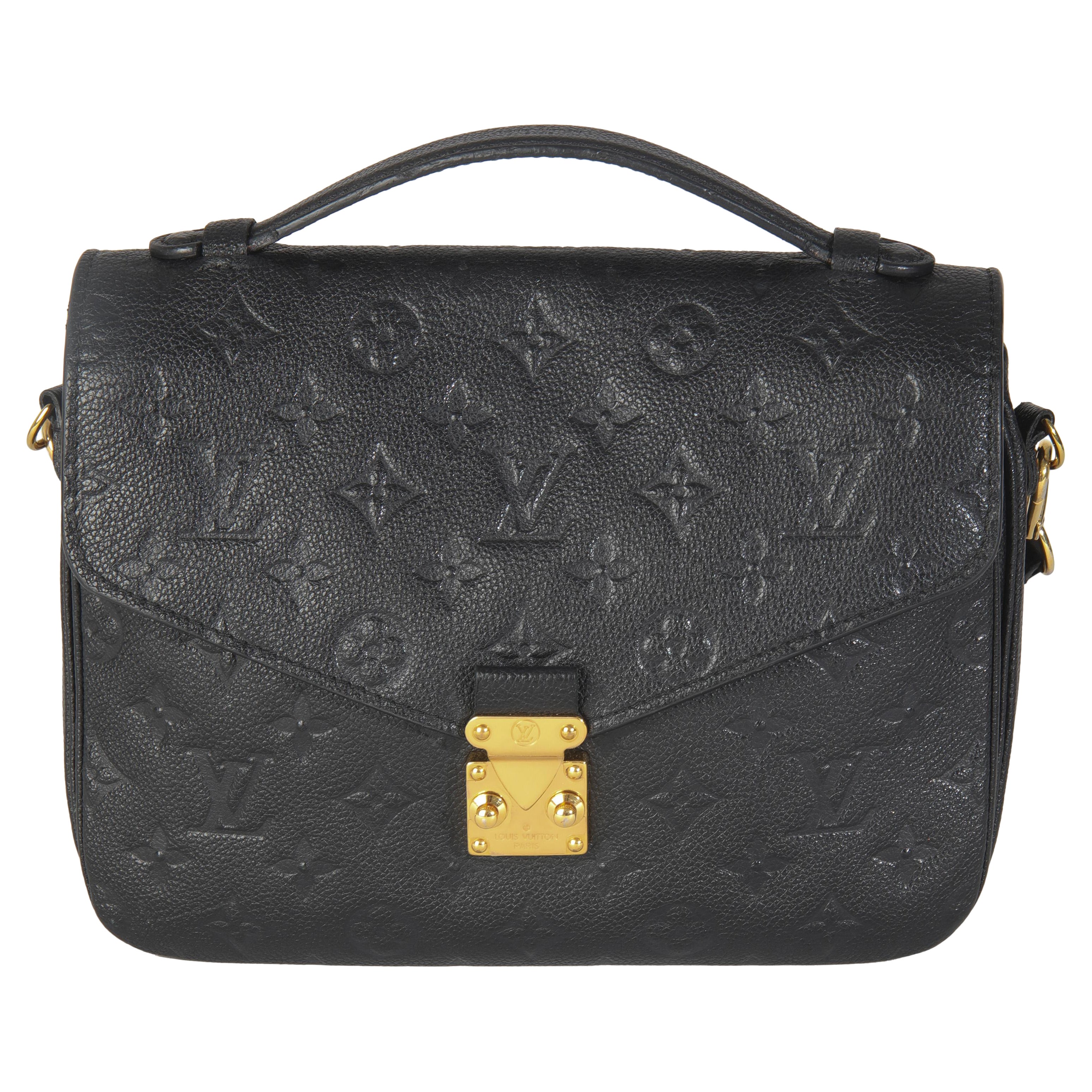 Louis Vuitton Black Monogram Empreinte Pochette Metis For Sale