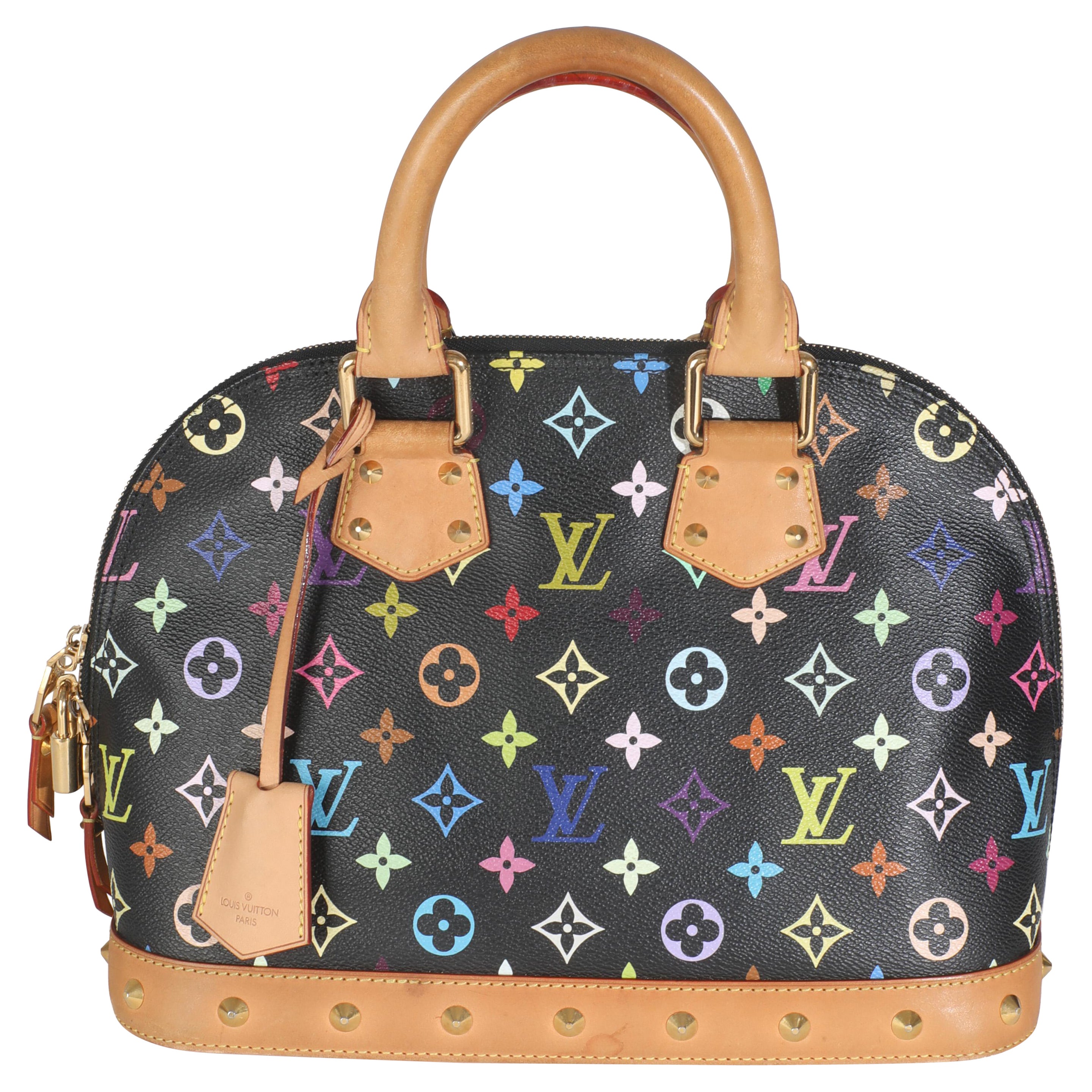 Louis Vuitton x Murakami Black Monogram Multicolor Canvas Alma PM For Sale
