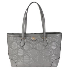 Gucci Grau GG Matelasse Kalbsleder Medium Ophidia Tote