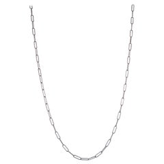 Diantha  18k White Gold Paperclip Chain – 18" with Lobster Clasp