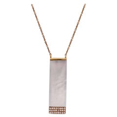 Clemency  18k Yellow Gold Necklace – 2.62 ct Mother of Pearl & .09 ctw Natural