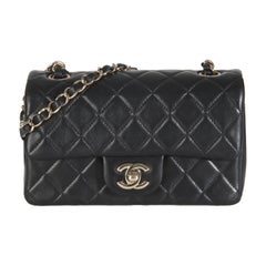 Chanel Black Quilted Lambskin Mini Rectangular Flap Bag