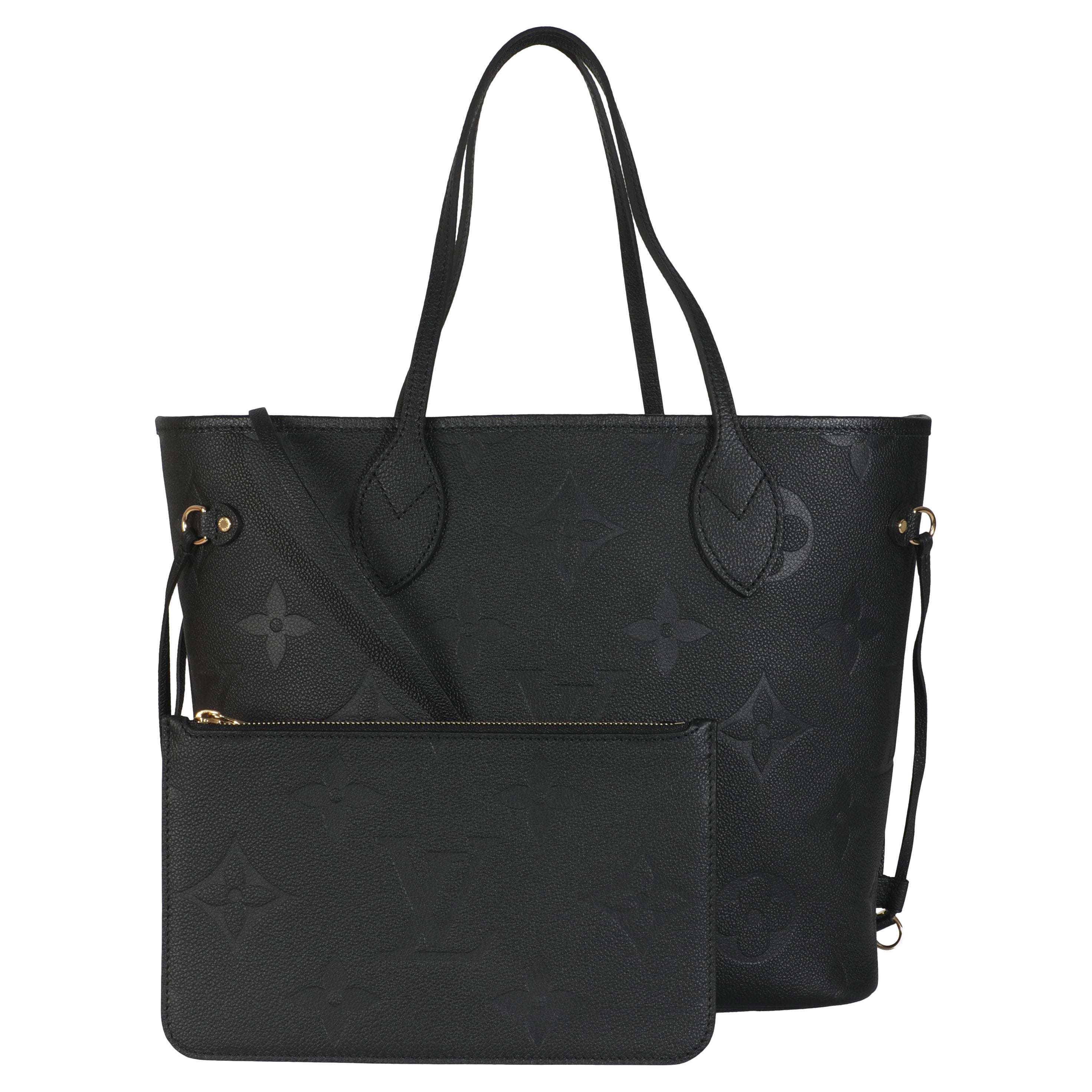 Louis Vuitton Black Monogram Empreinte Neverfull MM For Sale