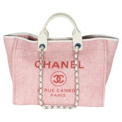 Chanel Pink Mixed Fibers Medium Deauville Tote