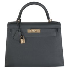 Hermès Gris Misty Epsom Sellier Kelly 28 PBHW