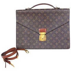 Used 100% Authentic Louis Vuitton Monogram Monceau Briefcase Brown Satchel