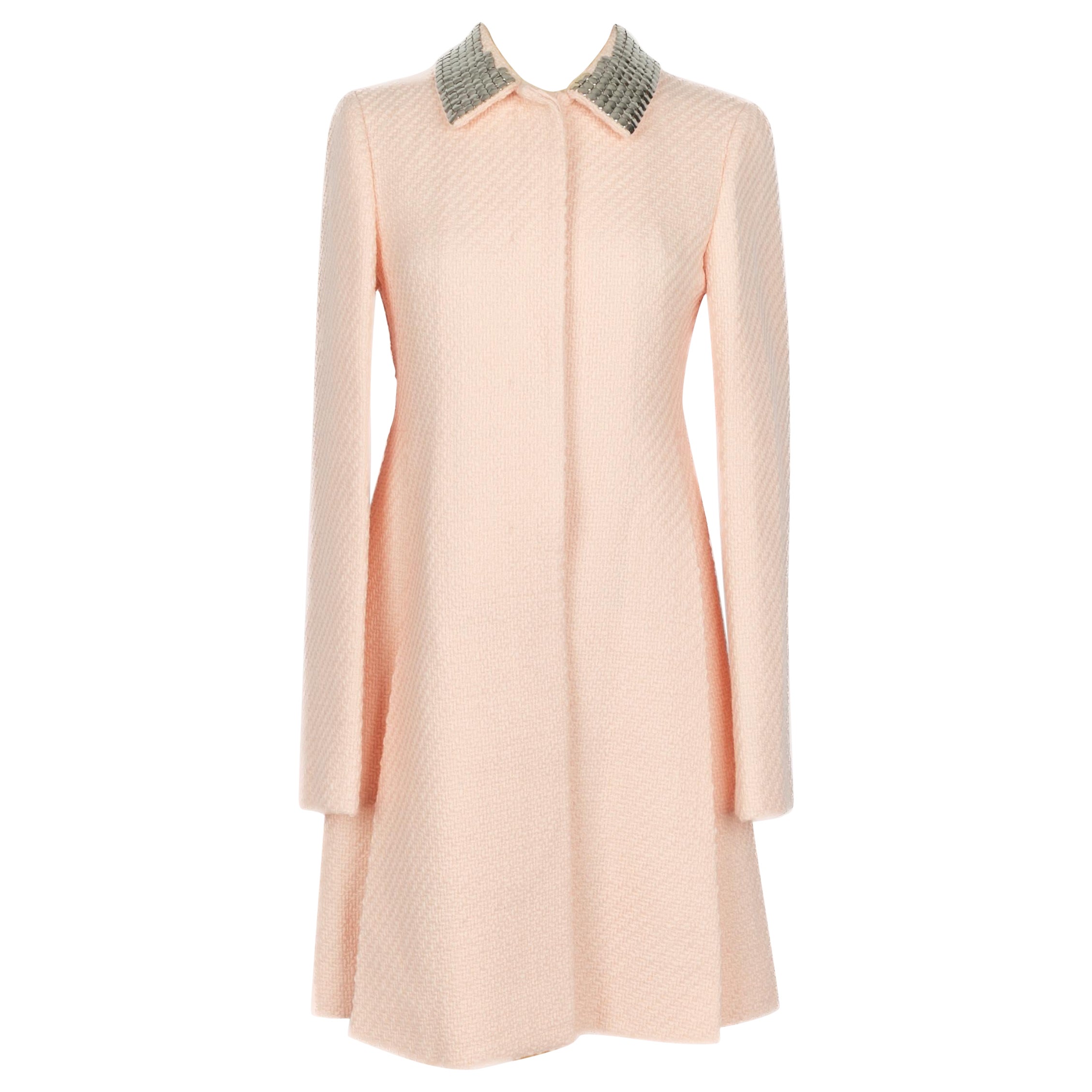 Dior pink wool coat For Sale