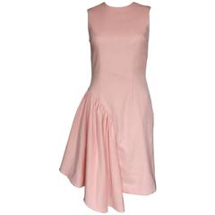 Simone Rocha Pink Wool Felt Asymmetric Ruffle Dress uk 10 This sleeveless wool f