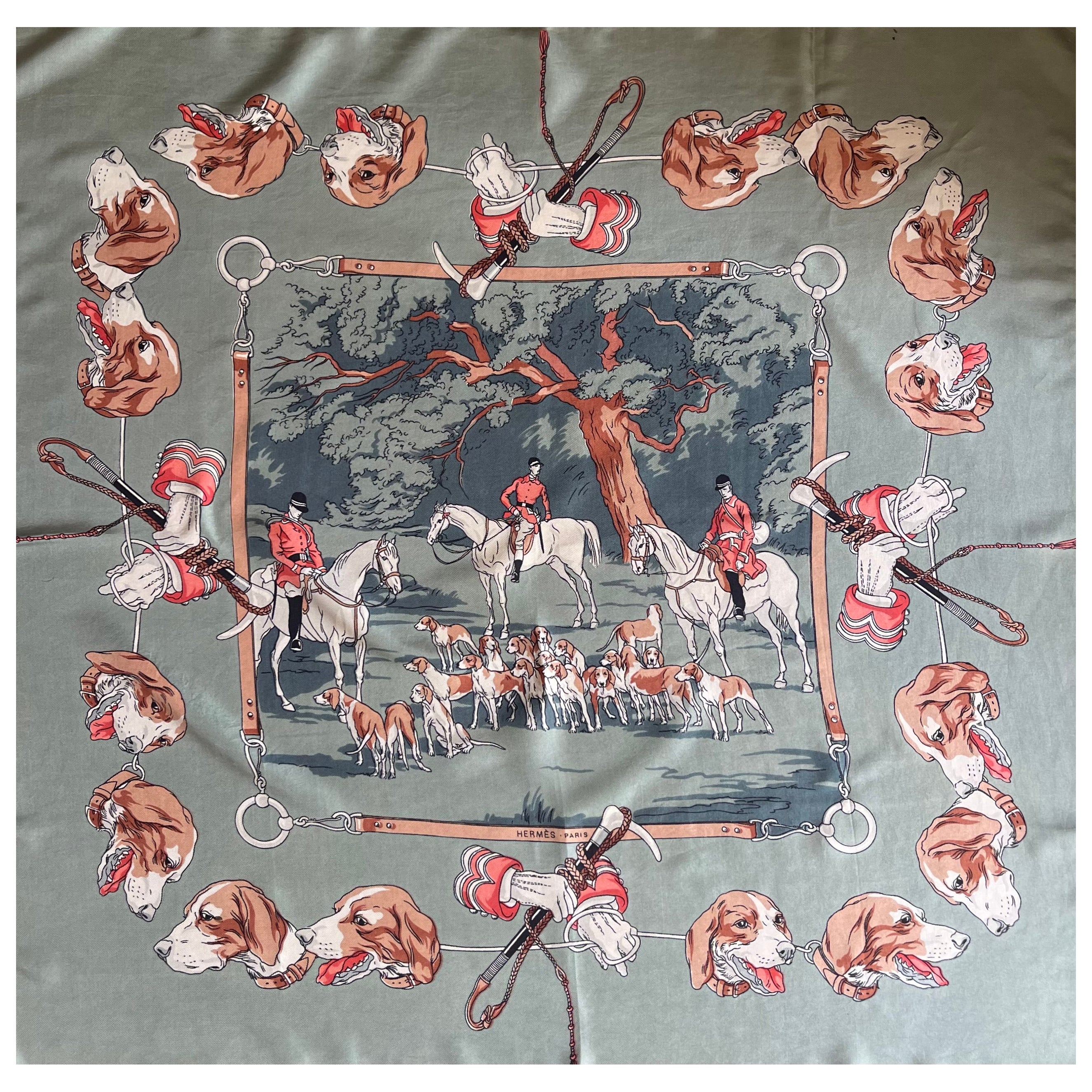 Hermès Scarf "Chasse A Courre" 1950 For Sale