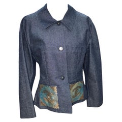 Used Chanel denim jacket with CC sequins pockets