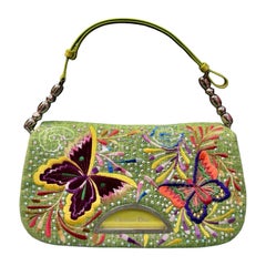 Christian Dior Malice green floral and butterfly  shoulder bag