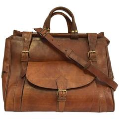 Men's Vintage Leather Satchel in Tan 3