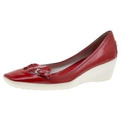 Tod's escarpins en cuir verni rouge taille 41