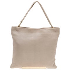 Jimmy Choo Beige Leather Large Charlie Tote