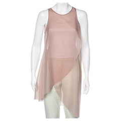 EMPORIO ARMANI - Top senza maniche in taffetà rosa, M.