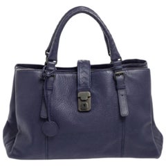 Bottega Veneta - Fourre-tout Roma en cuir bleu Cervo de taille moyenne