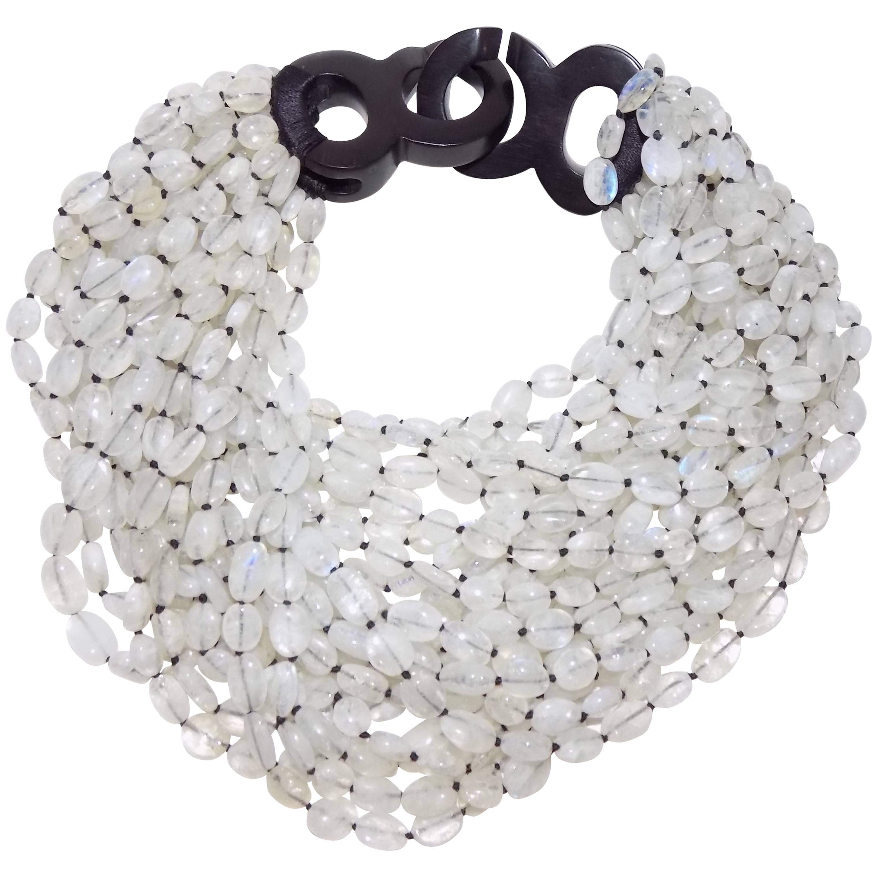 Patricia Von Musulin Rare multi strand massive necklace  with ebony clasp