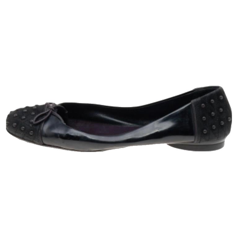 Tod's - Chausssures noires en daim et cuir avec nœud, taille 37
