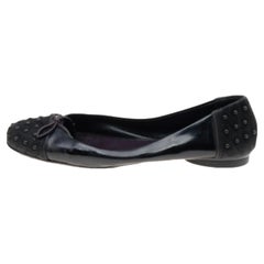 Tod's - Chausssures noires en daim et cuir avec nœud, taille 37