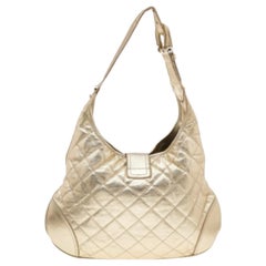 Borsa Brooke in pelle trapuntata oro metallizzato di Burberry