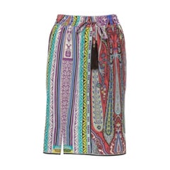 Etro Minifalda de seda con estampado paisley multicolor M